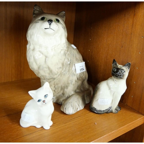 1554 - Three Beswick Cats.