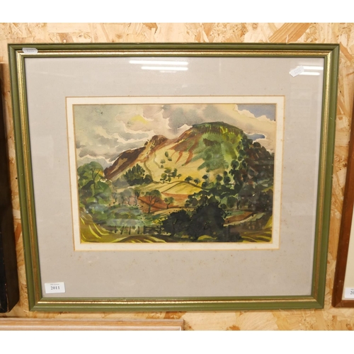 2011 - Framed Watercolour - Benarty by Fife Artist Tom Gourdie, approx 38 x 25cm.