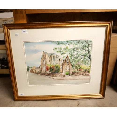 2025 - Highly Detailed Framed Watercolour - New Kings Old Aberdeen by R Ward, approx 49 x 34cm.