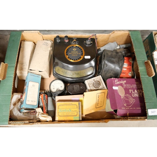 2027 - Box - Vintage Camera & Electrical Equipment.