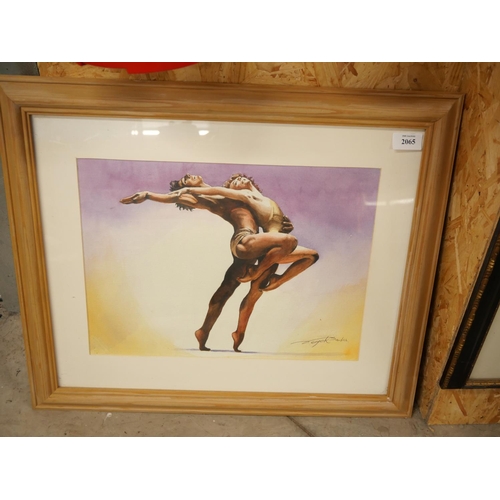 2065 - Framed Watercolour - London Dance Theatre, approx 39 x 29cm.