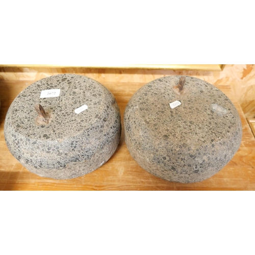 2072 - Two Granite Curling Stones.