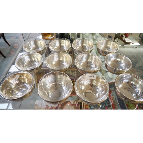 2084 - 12 Silverplated Serving Bowls (10 of which have glass liners).