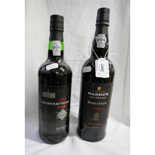 2097 - Two Bottles of Vintage Port - Warre's Heritage & SWC 1995 Late Bottled.