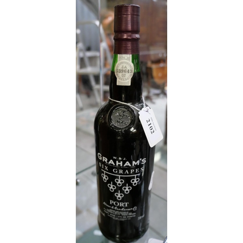 2102 - Bottle of W & J Graham's 6 Grapes Port.