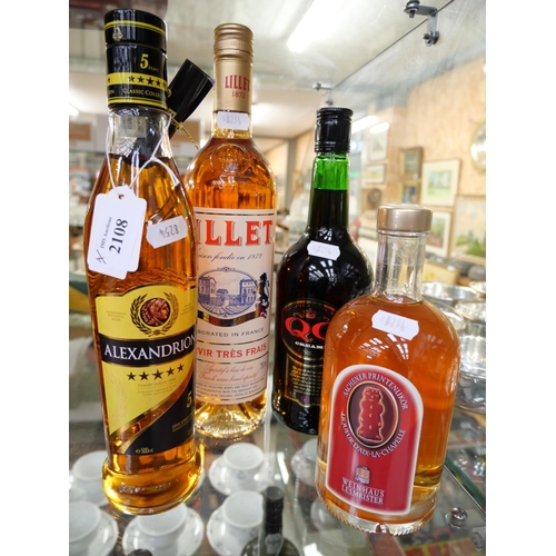 2108 - 70cl Bottle of QC Cream Sherry, 75cl Bottle of Lillet, 50cl Bottle of Alexdrion & Bottle of Gingerbr... 