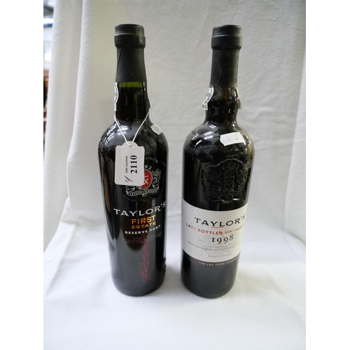 2110 - Two Bottles of Vintage Port - Taylor's 1998 & Taylor's First Estate Reserve Port.