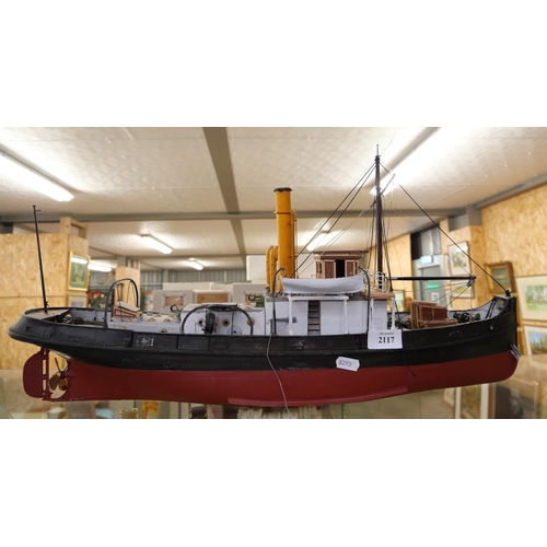 2117 - Handbuilt Scale Model of a Vintage Boat.