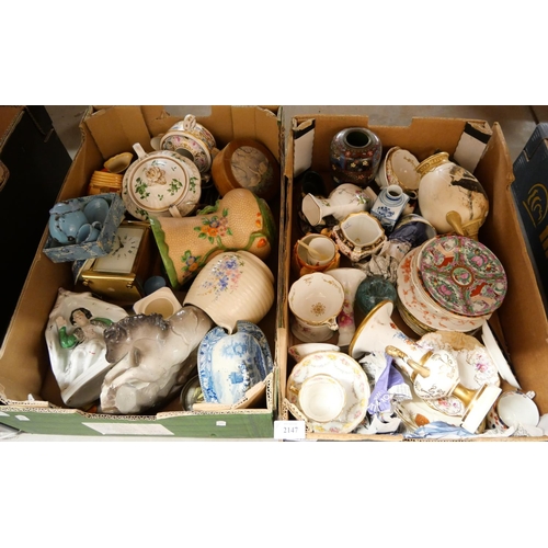 2147 - 2 Boxes - Assorted China, Vases, Ornaments etc.