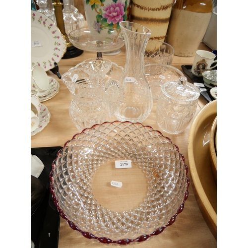 2179 - Collection of Glass and Crystal Bowls, Jugs, Vases etc