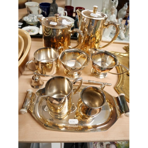 2182 - Collection of Silver Plated Tea & Coffee Pot, Tray, Jugs etc