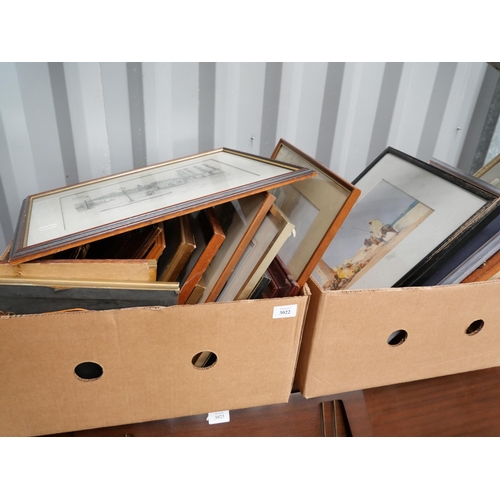 3022 - 2 Boxes- Assorted Pictures & Prints