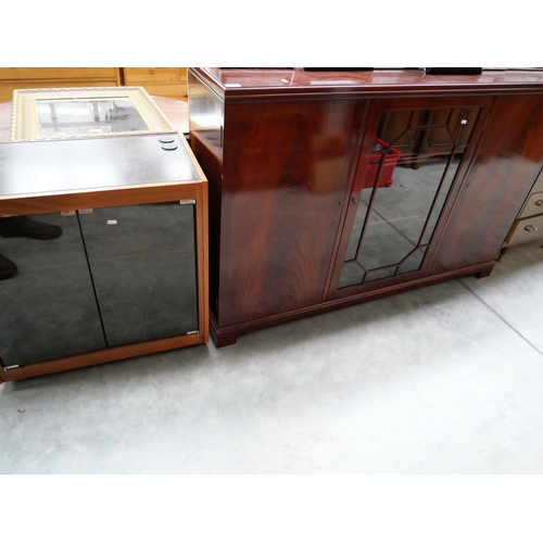 3034 - Mahogany Closed Front China Cabinet, Teak Warming Cabinet