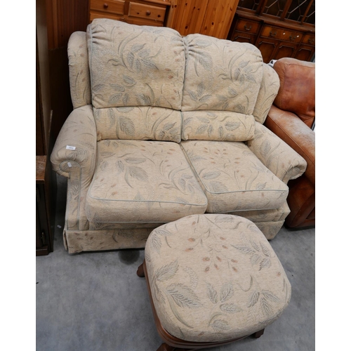 3050 - G Plan Fabric 2 Seat Sofa & Matching Footstool