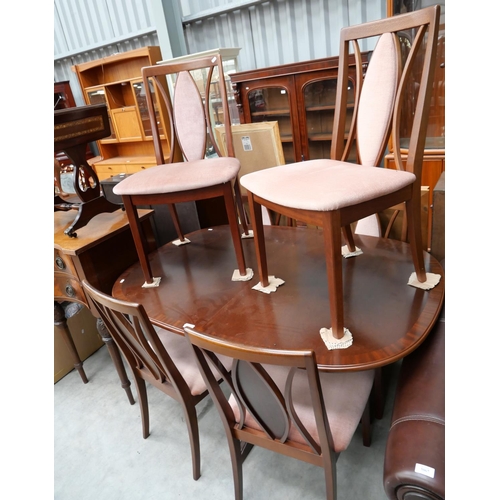 3066 - Mahogany Extending Dining Table and Six Chairs