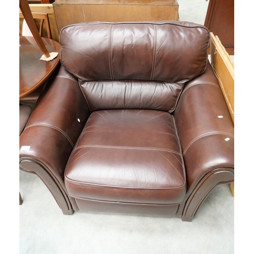 3067 - Brown Leather Armchair