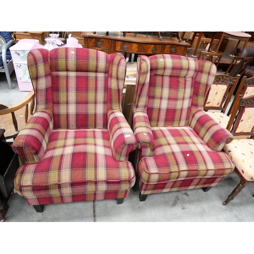 3106 - Pair Of Wingback Armchairs