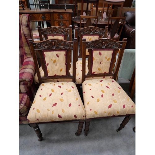 3107 - 4 Carved Dining Chairs