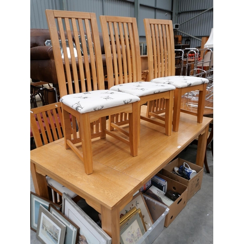 3137 - Oak Dining Table & 6 Chairs