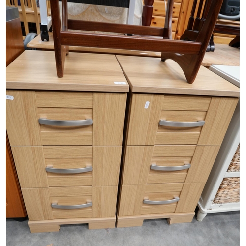 3162 - Pair 3 Drawer Bedside Cabinets