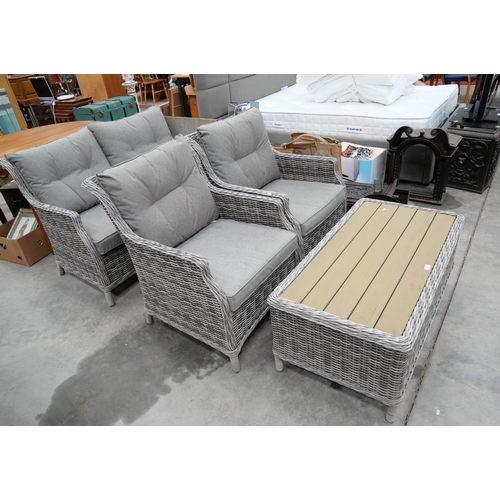 3177 - Garden Patio Suite, Sofa, Two Chairs and Coffee Table