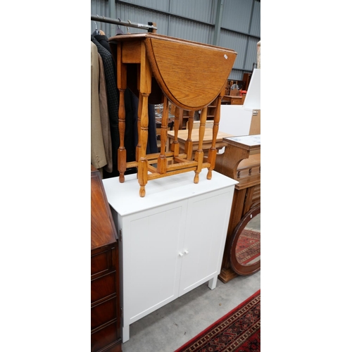 3184 - John Lewis St Ives Double Towel Cupboard & Gate Leg Drop Leaf Table