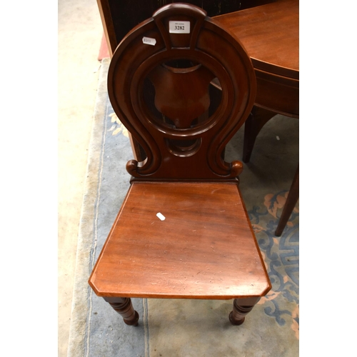 3282 - Mahogany Wooden Hall Chair