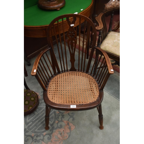 3295 - Spar Backed Cane Seated Elbow Chair