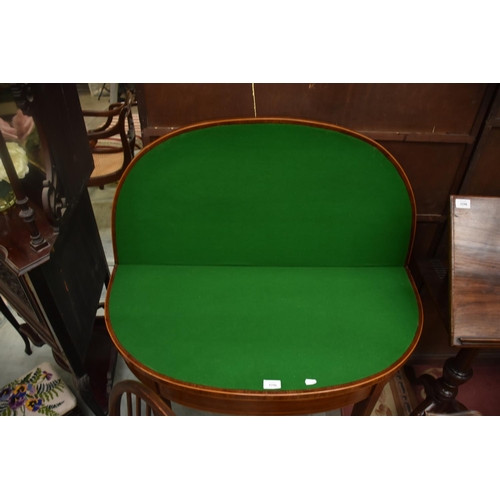 3296 - Inlaid Mahogany Fold Over Games Table