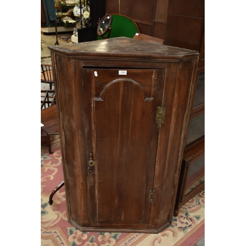 3305 - Antique Shelved Corner Cupboard with Brass H Hinges