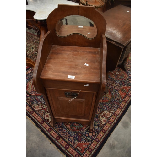 3339 - Edwardian Mahogany Pardonium With Mirror Top