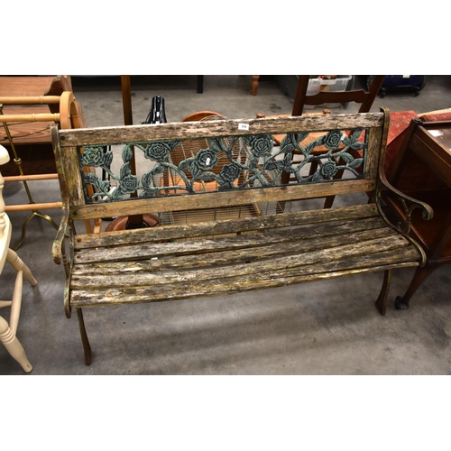 3390 - Garden Bench with Floral Design