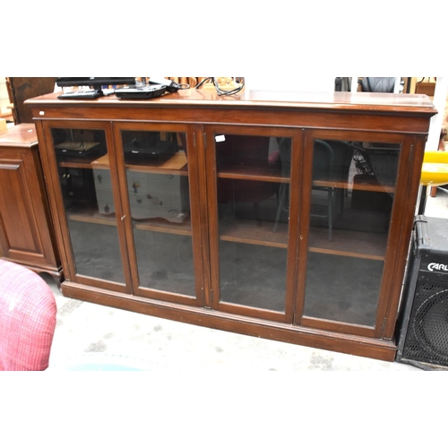 3412 - Victorian Mahogany Glass Fronted Four Door Book Case