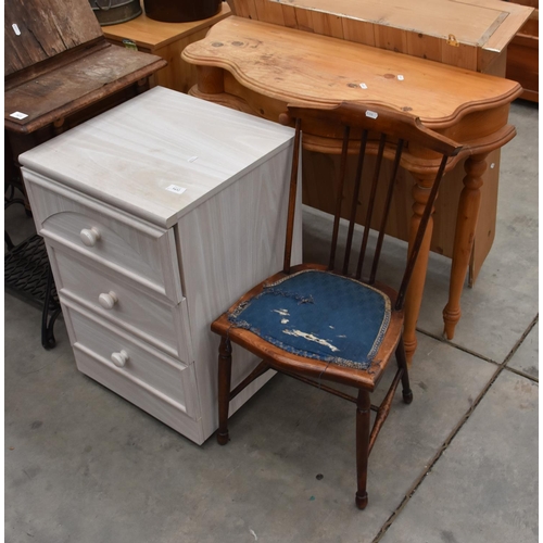 3432 - Console Table, Chair and Three Drawer Chest