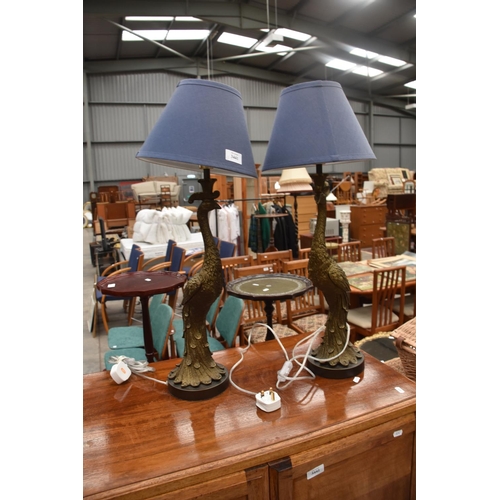 3441 - Pair of Peacock Design Table Lamps