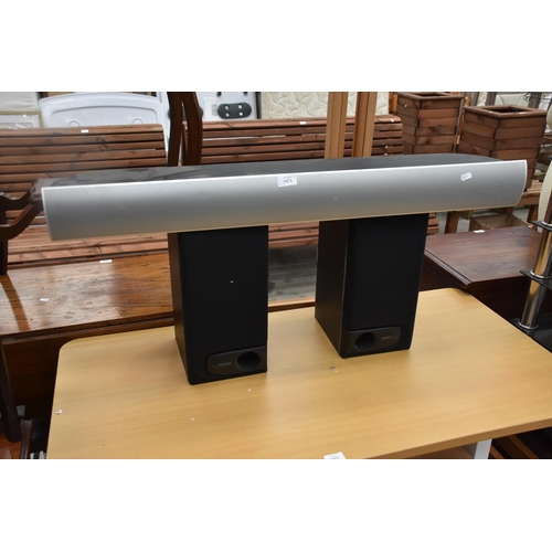 3471 - Bang & Olufsen Sound Bar and Two Kenwood Speakers.