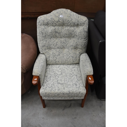 3491 - Upholstered Wooden Framed Armchair