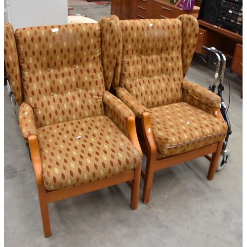 3497 - Two Wood Framed Armchairs