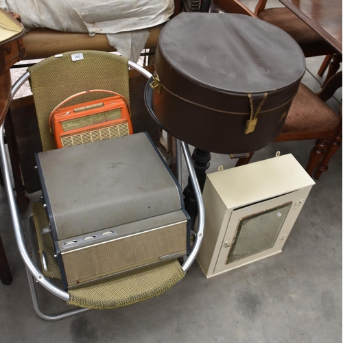 3502 - Tub Chair, Medicine Cabinet, Record Player, Hat Box etc