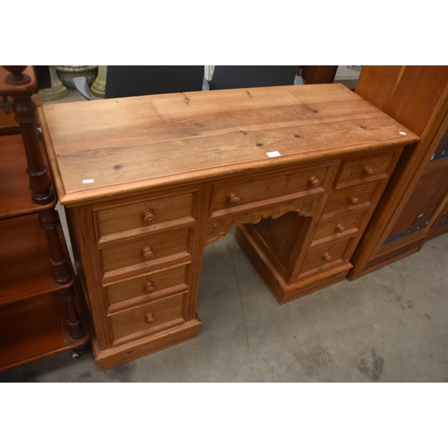 3514 - Modern Pine Twin Pedestal Dressing Table