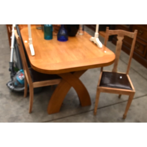 3538 - Kitchen Table & 2 Chairs (140cm X 91cm Approx)