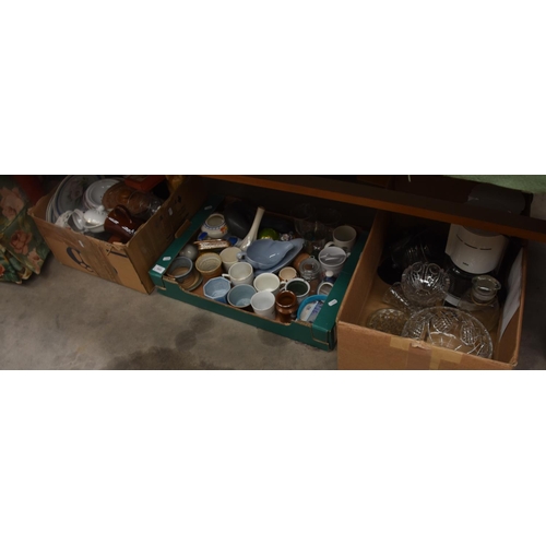 3553 - 3 Boxes- Assorted China & Glass