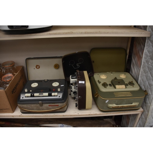 3581 - 2 Reel To Reel Players & 8mm Cine Projector