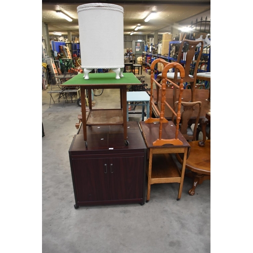 3584 - Towel Rail, Serving Trolley, Blanket Box, Folding Card Table Etc.