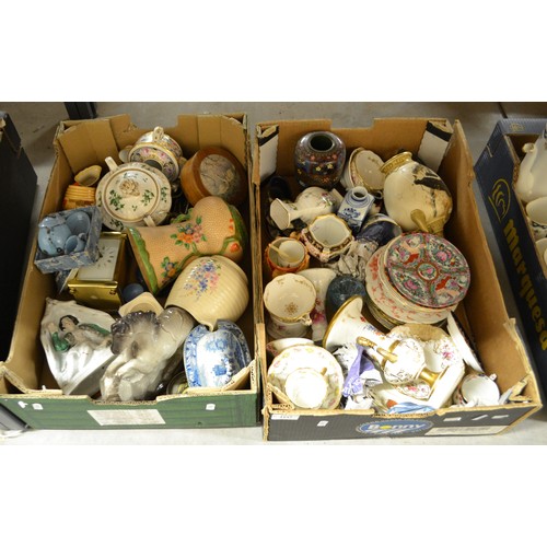 2147 - 2 Boxes - Assorted China, Vases, Ornaments etc.