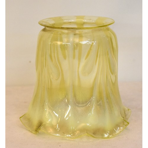 1195A - Edwardian Vaseline Glass Lamp Shade, approx 5 inches tall, 3 1/2