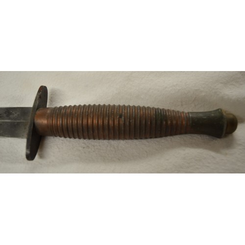 2293 - Military Commando Fighting Knife in WWII Sheath.