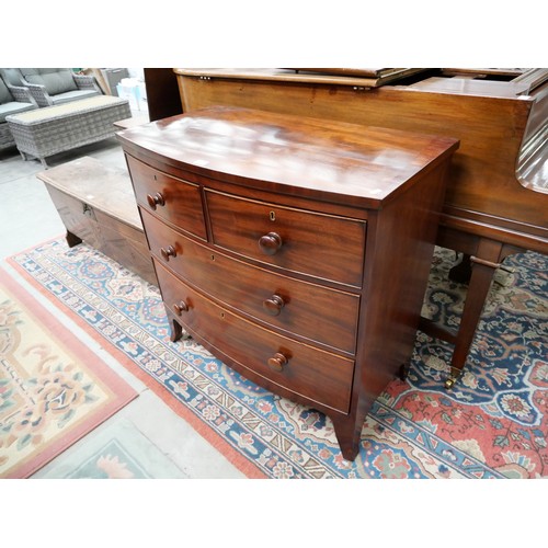 3307 - Victorian Mahogany Bow Front 2 over 2 Drawer Chest (restored)