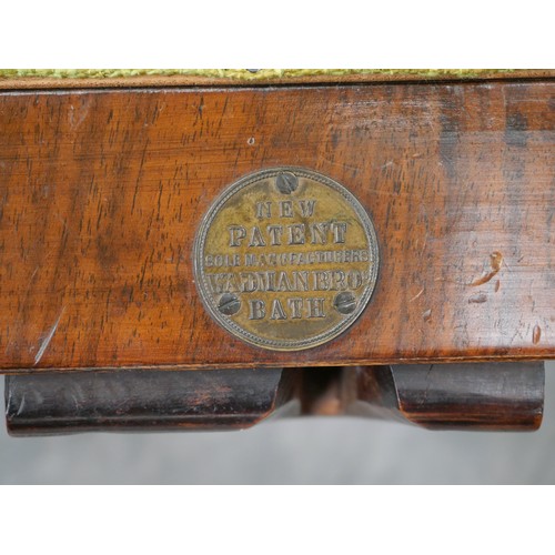 3352 - Victorian Mahogany, New Patent Wadman Brothers of Bath Stool, Stamped Number 431