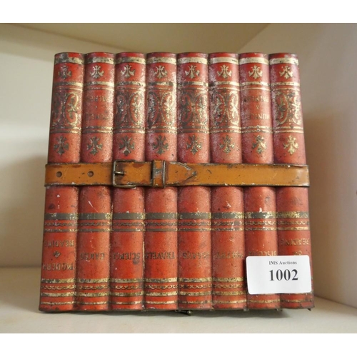 Vintage Novelty Biscuit Tin in the form of a group of books.